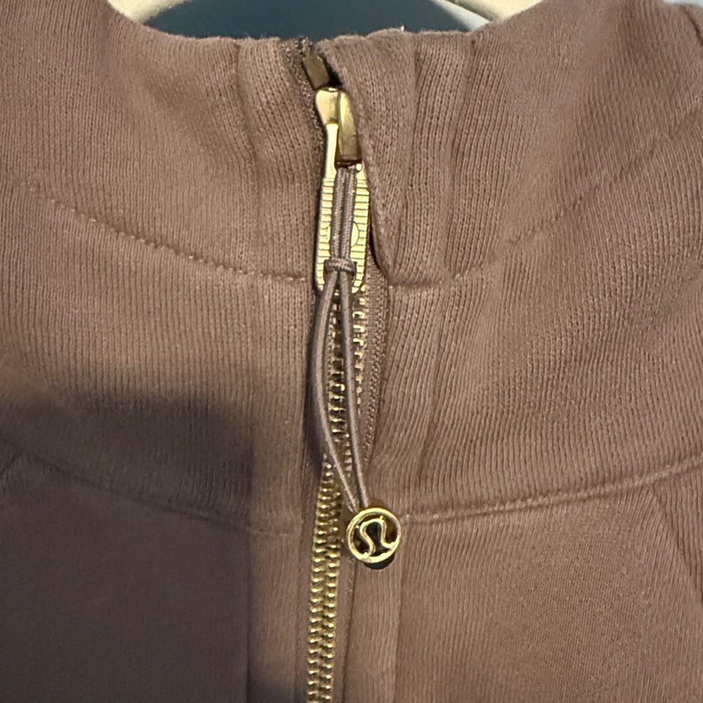 Lululemon Scuba Full-Zip Hoodie in Taupetastic with Gold Zipper size 12 - Picture 2 of 5
